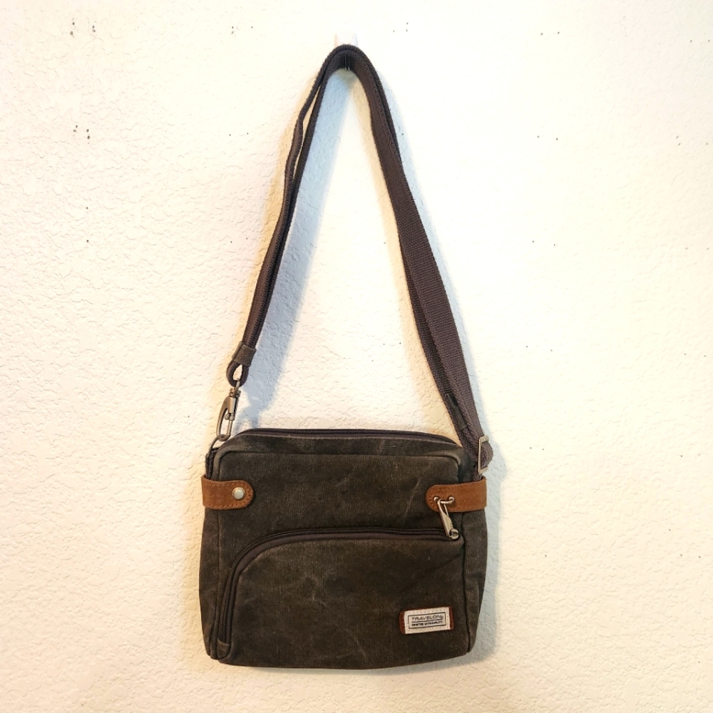 Travelon Anti-Theft Heritage Gray Crossbody Travel Bag with Adjustable Strap‎